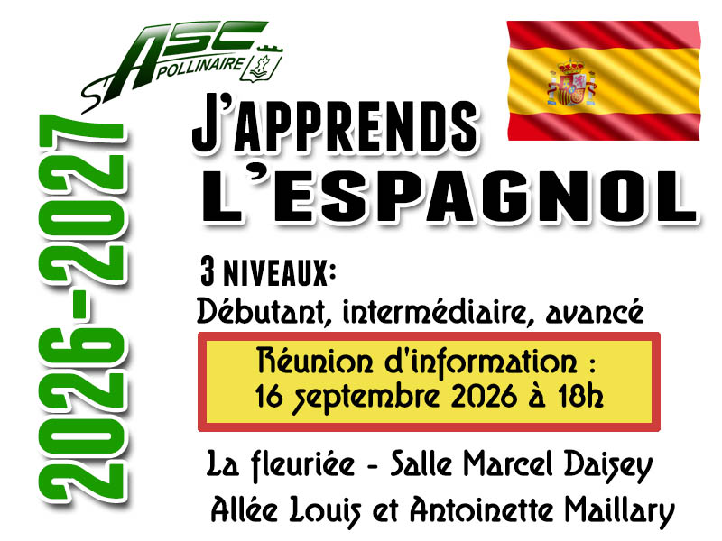 Rentrée Espagnol saison 2026 - 2027